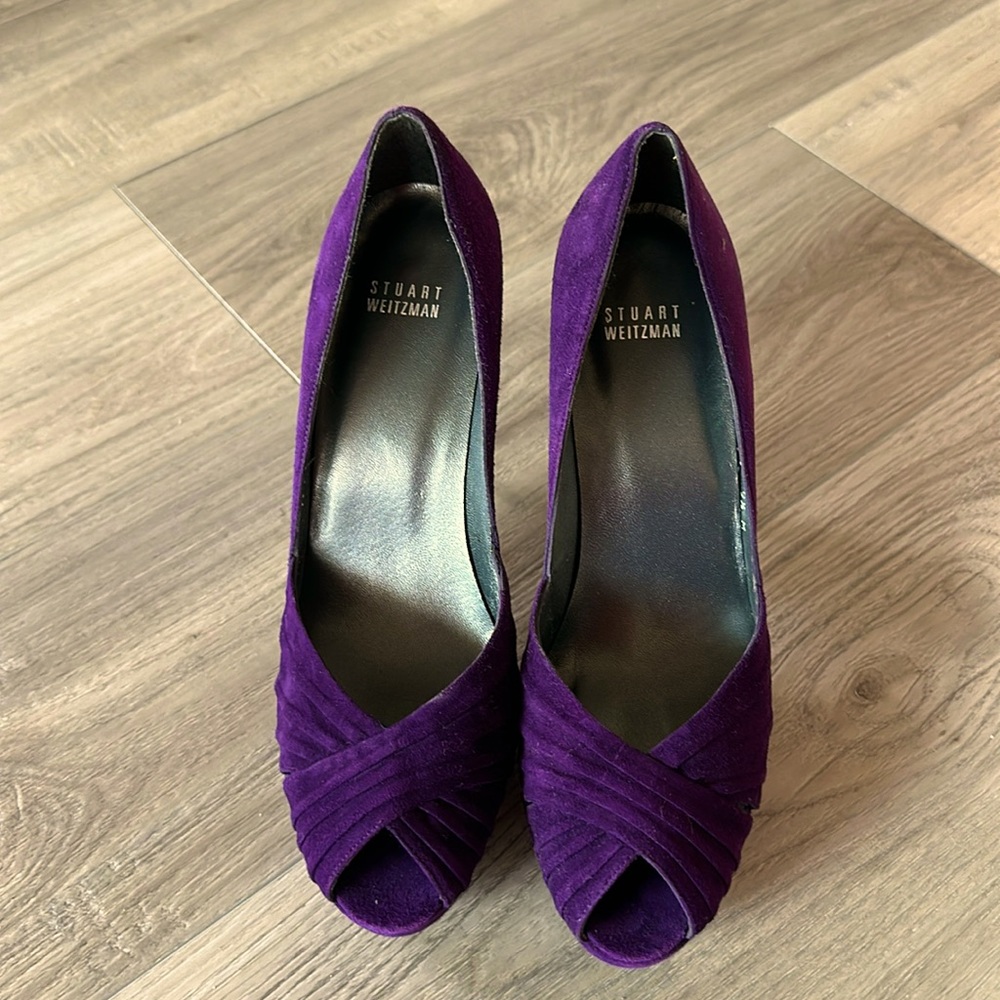 Stuart Weitzman Purple Suede Heels